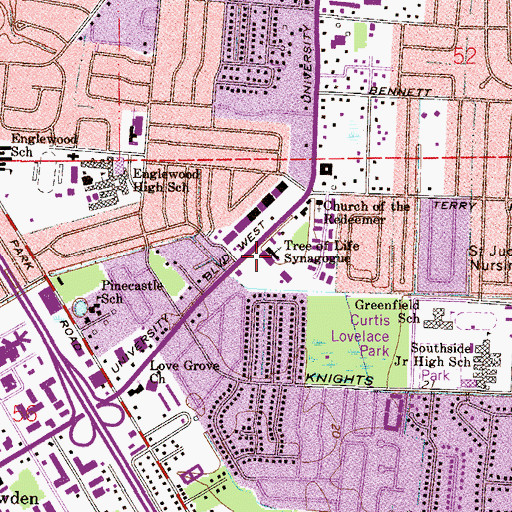 Topographic Map of Vineyard Christian Fellowship, FL