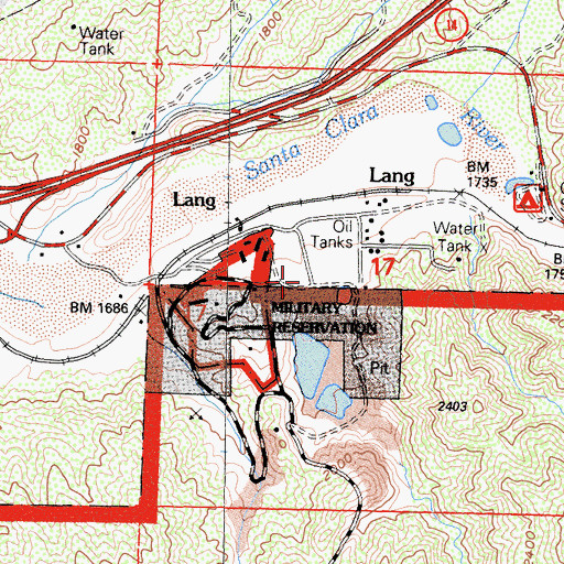 Topographic Map of Pole Canyon, CA