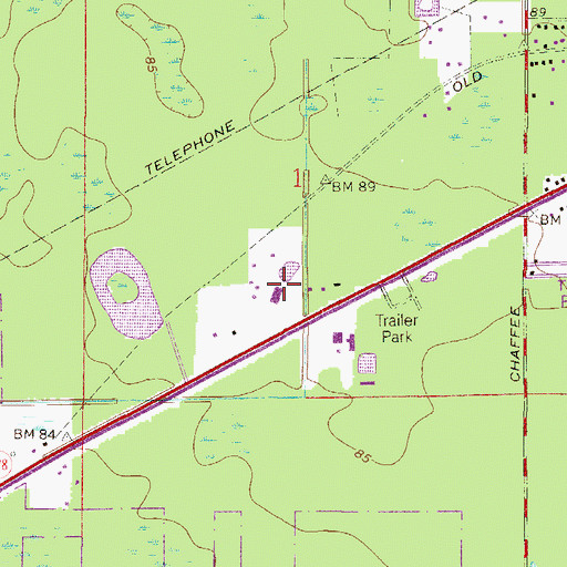 Topographic Map of West Meadows Baptist Church, FL