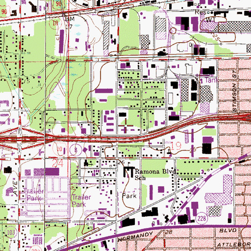 Topographic Map of Westgate Church, FL