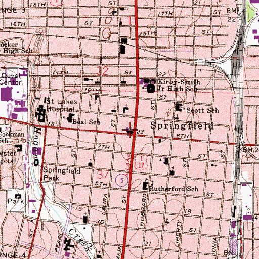 Topographic Map of Westside Church of Christ, FL