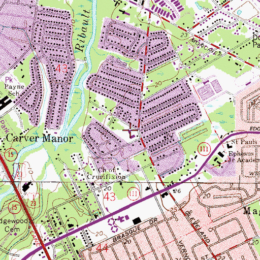 Topographic Map of Woodlawn Presbyterian Church, FL
