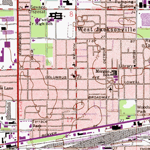 Topographic Map of Woodstock Park Congregational Holiness Church, FL