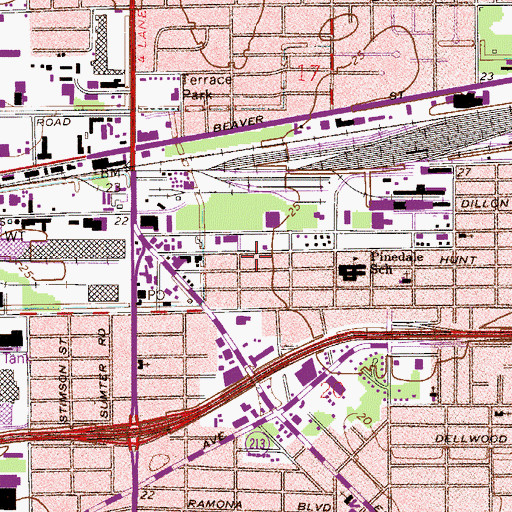 Topographic Map of Word of Life Ministries at Jacksonville, FL