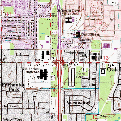 Topographic Map of Interchange 16, FL