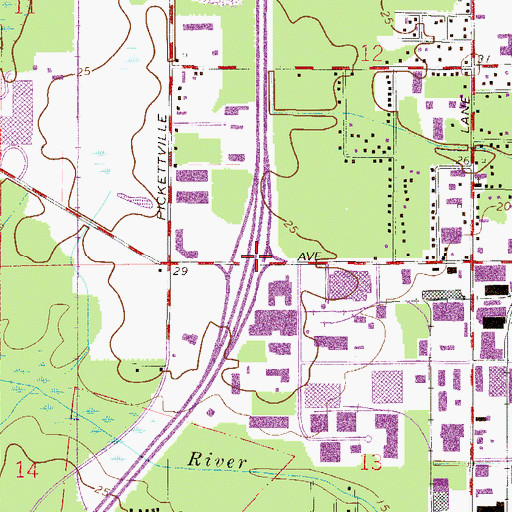 Topographic Map of Interchange 22, FL