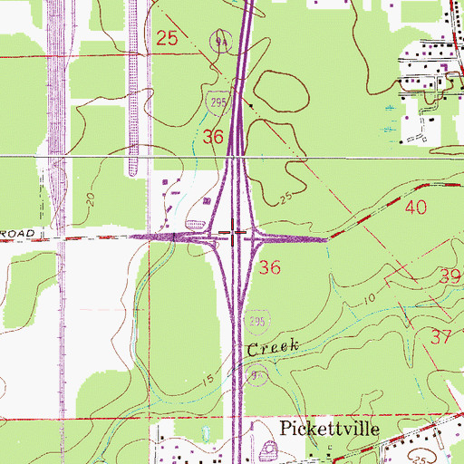 Topographic Map of Interchange 25, FL