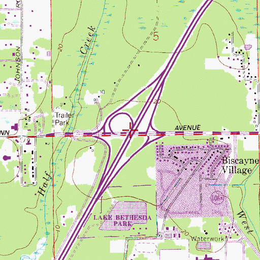 Topographic Map of Interchange 30, FL