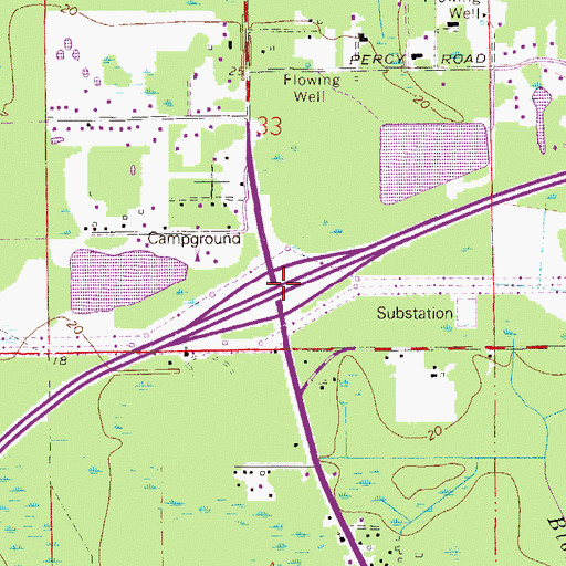 Topographic Map of Interchange 33, FL