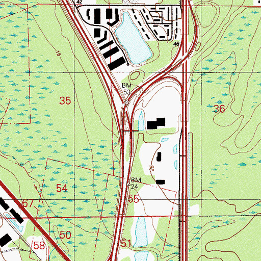 Topographic Map of Interchange 340, FL