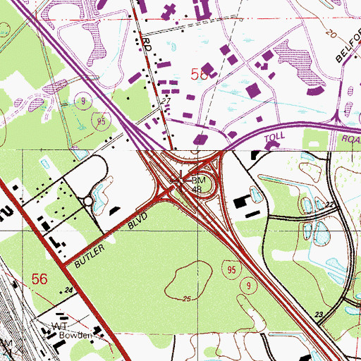 Topographic Map of Interchange 344, FL