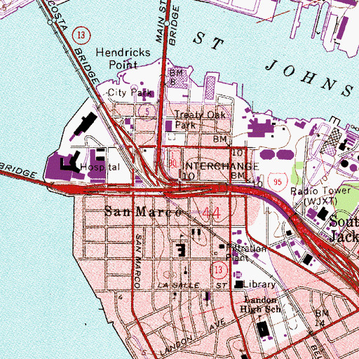 Topographic Map of Interchange 350A, FL