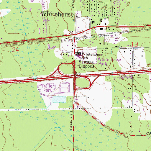 Topographic Map of Interchange 351, FL