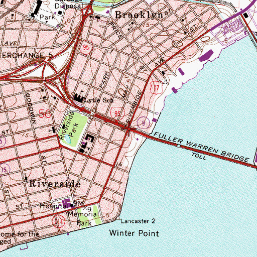 Topographic Map of Interchange 351A, FL