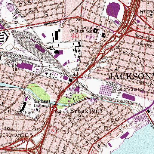 Topographic Map of Interchange 352, FL