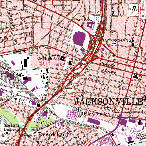 Topographic Map of Interchange 352C, FL