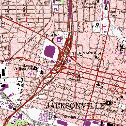 Topographic Map of Interchange 353B, FL