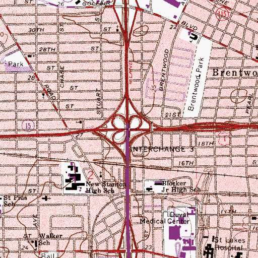 Topographic Map of Interchange 354, FL