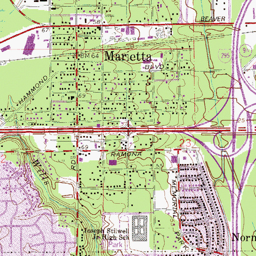 Topographic Map of Interchange 355, FL