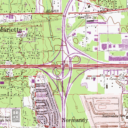 Topographic Map of Interchange 356, FL