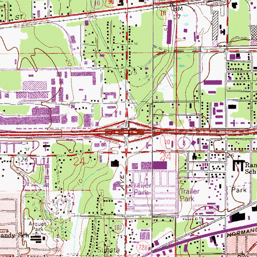 Topographic Map of Interchange 357, FL