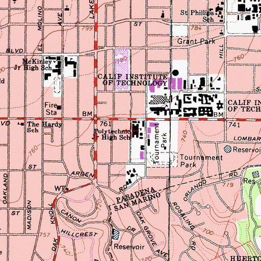 Topographic Map of Polytechnic Junior High School, CA