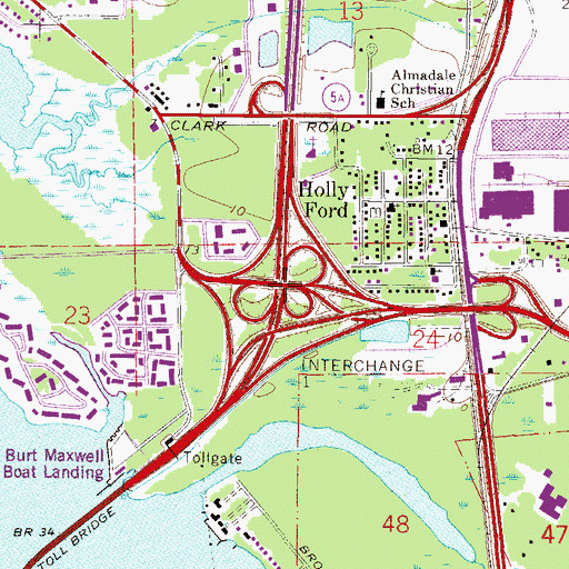 Topographic Map of Interchange 358, FL