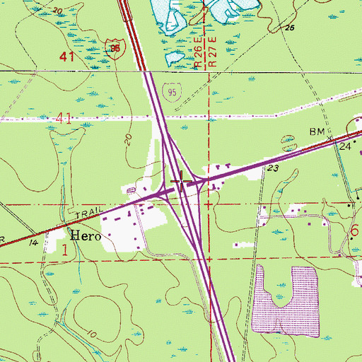 Topographic Map of Interchange 373, FL