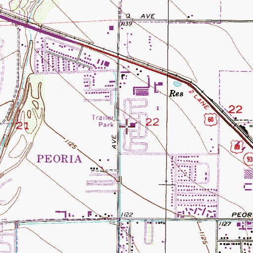 Topographic Map of Casa del Sol Resorts Number One, AZ