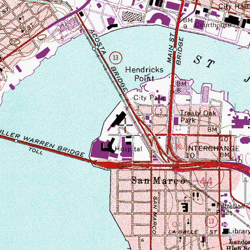 Topographic Map of Wolfson Childrens Hospital, FL