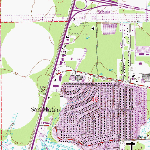 Topographic Map of Cedar Bay Shopping Village, FL