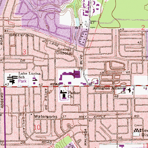 Topographic Map of Dames Point Plaza Shopping Center, FL