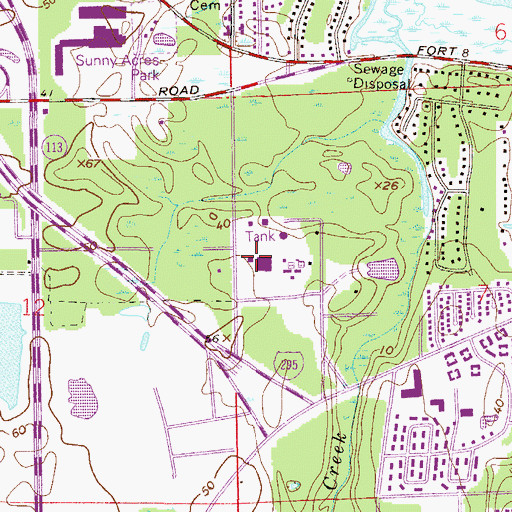 Topographic Map of Jacksonville Electric Authority Arlington East Wastewater Treatment Facility, FL