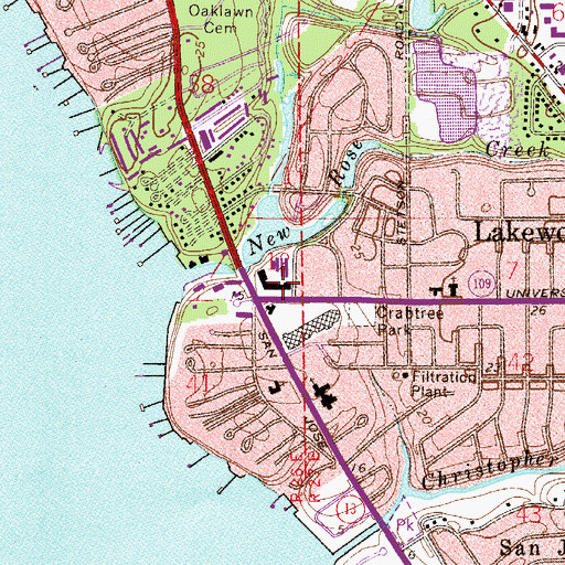 Topographic Map of Lakewood Plaza Shopping Center, FL