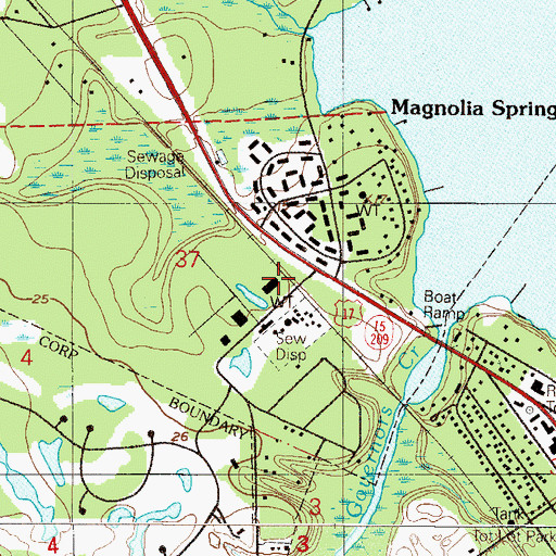 Topographic Map of Magnolia Layne Shopping Center, FL