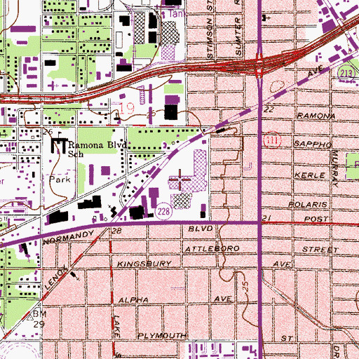 Topographic Map of Normandy Mall Shopping Center, FL