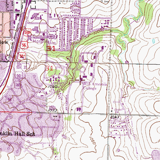 Topographic Map of Lanpher Residence Hall, KS