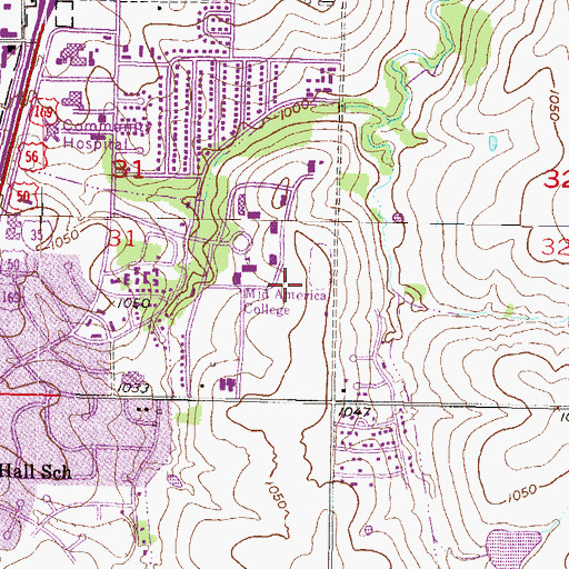 Topographic Map of Mabee Library and Learning Resource Center, KS