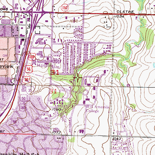 Topographic Map of Ramsey Residence Hall, KS