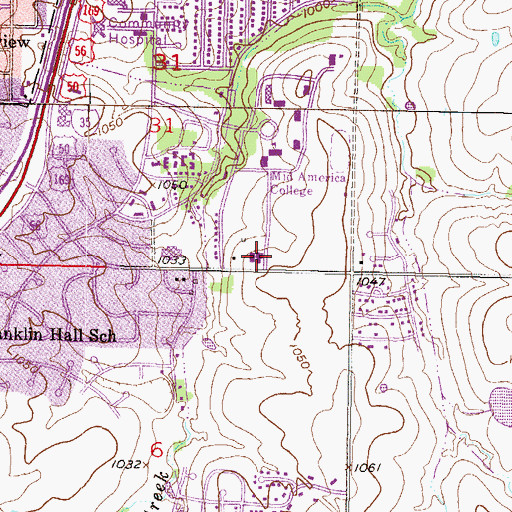 Topographic Map of Mid America Nazarene University Garrett Chapel, KS