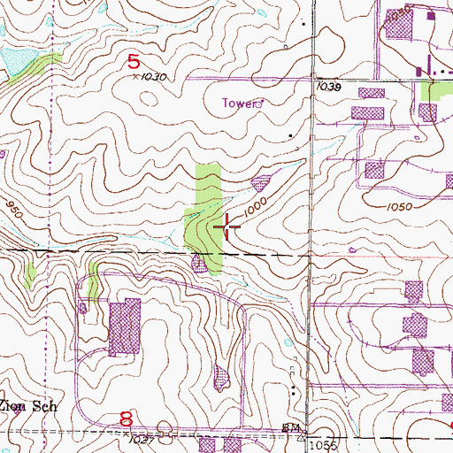 Topographic Map of Interchange 1A, KS