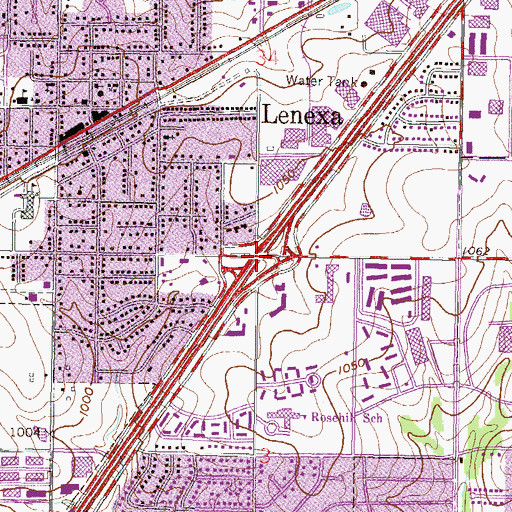 Topographic Map of Interchange 224, KS