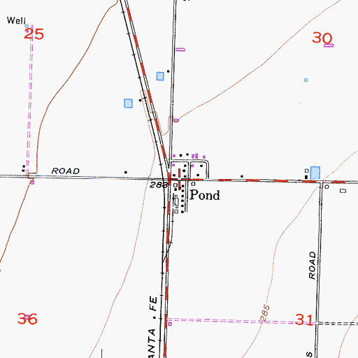 Topographic Map of Pond, CA