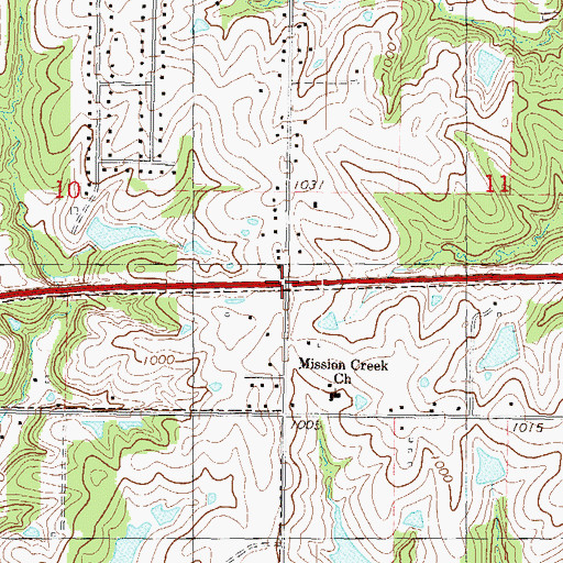Topographic Map of Interchange 410, KS
