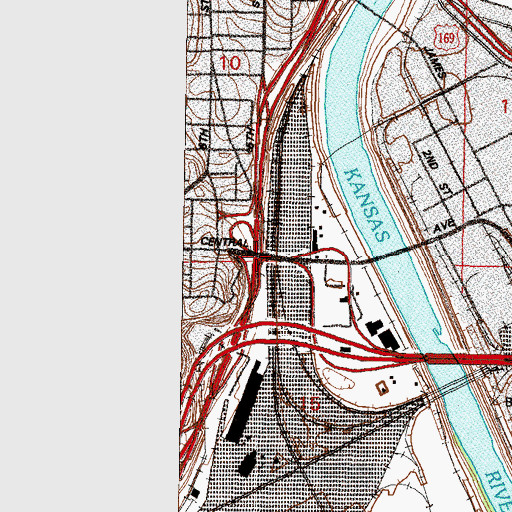 Topographic Map of Interchange 422D, KS