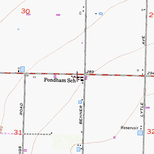 Topographic Map of Pond Elementary School, CA