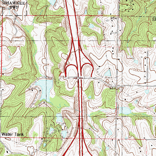 Topographic Map of Interchange 6C, KS