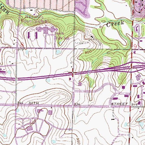 Topographic Map of Interchange 77B, KS