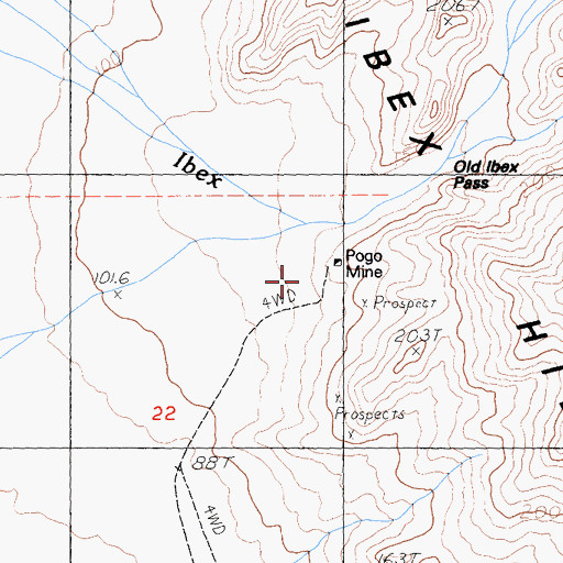 Topographic Map of Pogo Mine, CA