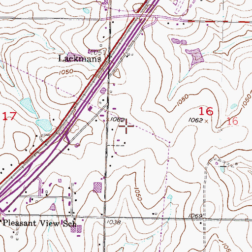 Topographic Map of Crossroads Industrial Park, KS